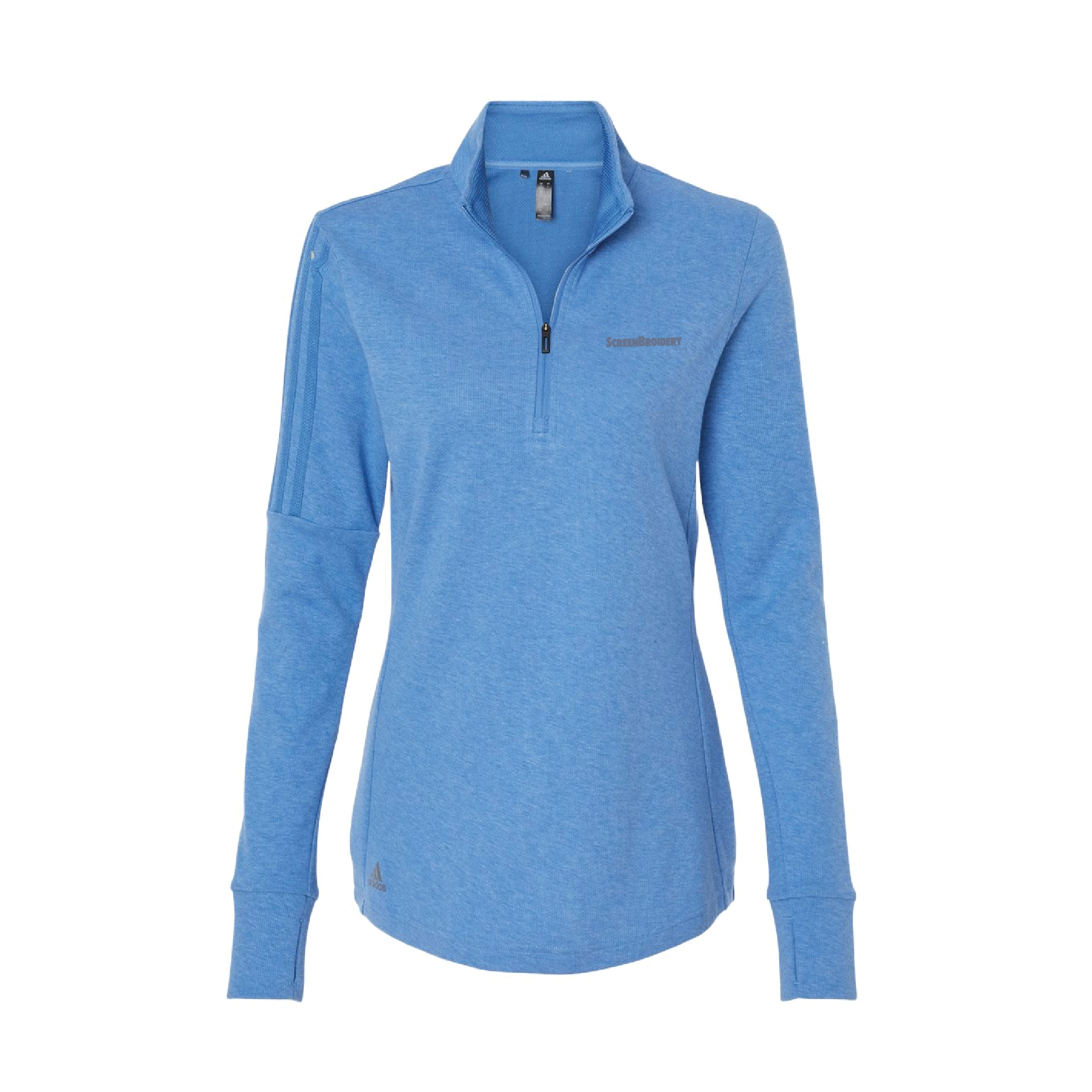 Adidas Women's 3-Stripes Quarter-Zip Sweater